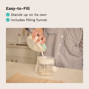 Reusable Breastmilk Storage Bags. 10 Pack. Includes Filling Funnel